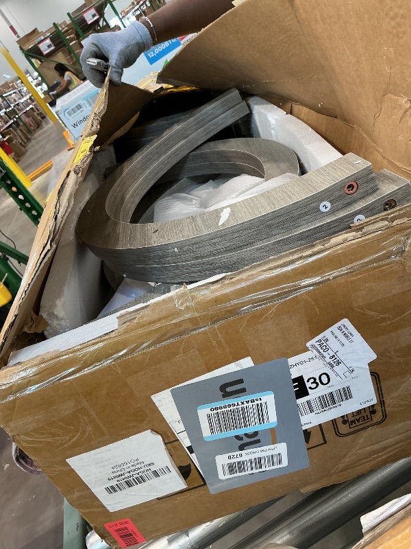 Photo 1 of **PARTS ONLY**Tribesigns 55 inches Console Table with Geometric Base, Farmhouse Hallway Table, Wooden Entryway Sofa Table, Unique Long Accent Table for Decoration and Organization (Grey)