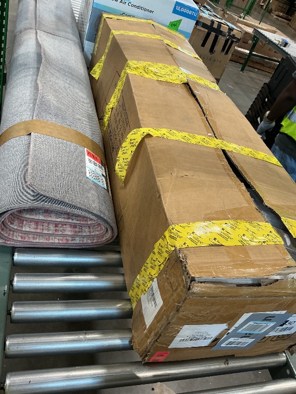 Photo 1 of **PARTS ONLY**Tribesigns 55 inches Console Table with Geometric Base, Farmhouse Hallway Table, Wooden Entryway Sofa Table, Unique Long Accent Table for Decoration and Organization (Grey)