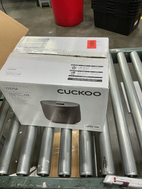 Photo 1 of **MAJOR DAMAGED/check clerk comments**
CUCKOO Micom Rice Cooker 3-Cup Uncooked / 6-Cup Cooked with Nonstick Inner Pot, Small Rice Maker with 8 Menu Options, Fuzzy Logic Technology, Auto Clean, Quick Rice Mode, Gray (CR-0375FG)
