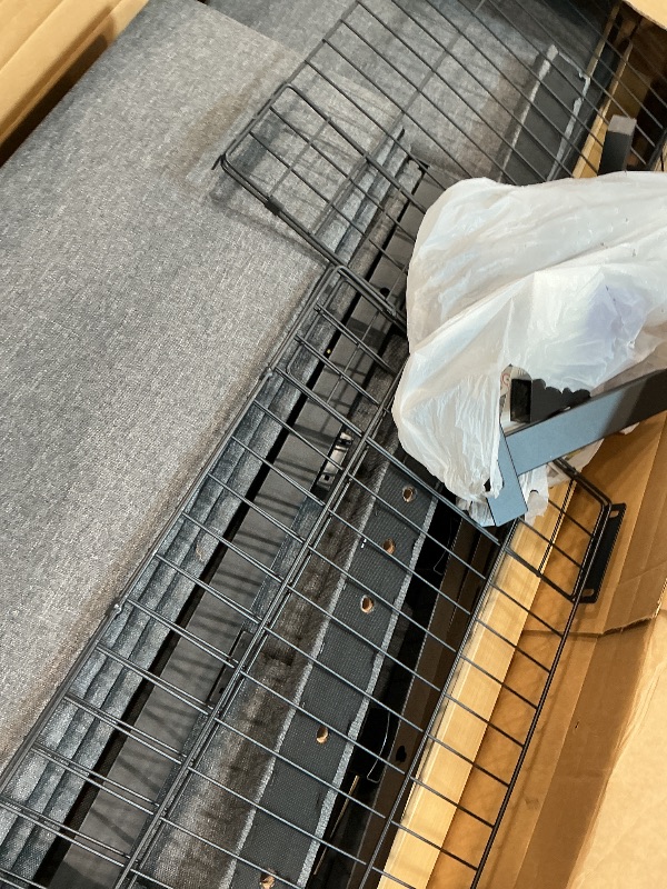 Photo 1 of *MISSING PARTS*
Decofy Queen Size LED Platform Bed Frame with Soft-Glow Mood Lighting & Adjustable Upholstered Headboard, Modern Linen Bed with Storage Drawers, Heavy Duty Metal Support, No Box Spring Needed, Grey