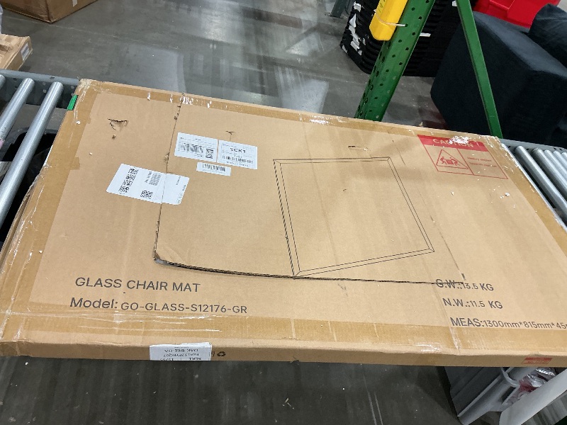 Photo 1 of [Tempered Glass] 48“x30” Beveled Edge Glass Chair Mat with Polished Edge Clear Office Chair Mat, Glides Smoothly, Suitable for Carpet or Hardwood Floors (Grey)