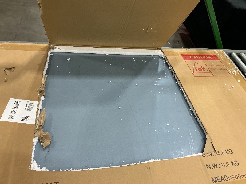 Photo 1 of [Tempered Glass] 48“x30” Beveled Edge Glass Chair Mat with Polished Edge Clear Office Chair Mat, Glides Smoothly, Suitable for Carpet or Hardwood Floors (Grey)