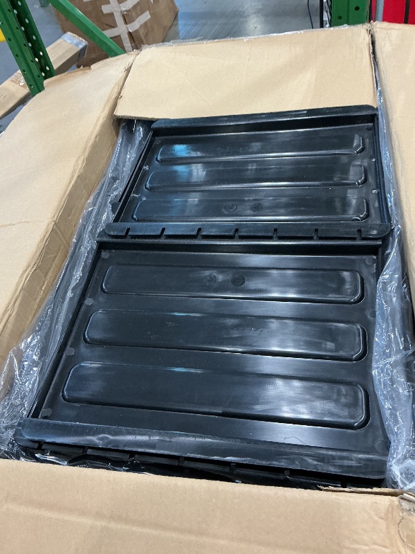 Photo 1 of ***DAMAGED AND VERY USED*** NorthSky Select Dual-Handle Utility Service Cart, 3 Shelves, 440 lb. Capacity -Black Plastic Shelves, Lockable Swivel Casters - Suitable for Hospital, Lab, Hotel, Office Transport & Organizing