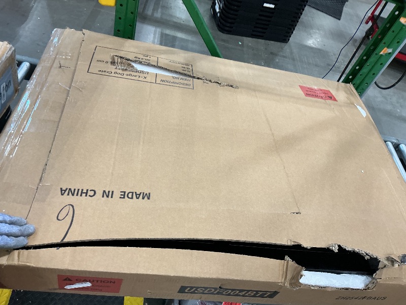 Photo 1 of ***FINAL SALE, VIEW NOTES*** *MINOR DAMAGE & Untested*
DWANTON Dog Crate Furniture with Cushion, Wooden Kennel Table with Double Doors, Indoor Dog House, Extra Large Size, 43.3" L, Black+Warm Brown