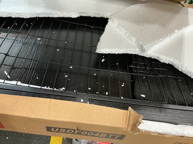 Photo 1 of ***FINAL SALE, VIEW NOTES*** *MINOR DAMAGE & Untested*
DWANTON Dog Crate Furniture with Cushion, Wooden Kennel Table with Double Doors, Indoor Dog House, Extra Large Size, 43.3" L, Black+Warm Brown