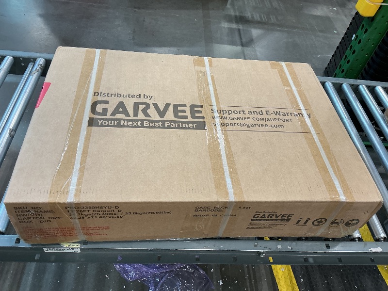 Photo 1 of *Only 1 box of 7/**PARTIAL SET/check clerk comments** GarveeLife 13x26x11 Ft Oversized Metal Carport, Steel Heavy Duty Car Ports for All-Weather, Tall Carport for Full-Size Pickup Trucks, Boats, and Tractors