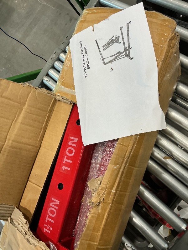 Photo 1 of *See Clerk Notes*
2 Ton Folding Hydraulic Engine Hoist with Load Leveler 4400 LBS Capacity Heavy Duty Cherry Picker 6 Swivel Wheels&Hydraulic Pump Adjustable Boom (0.5T-2T) for Garage Workshop Warehouse Orange