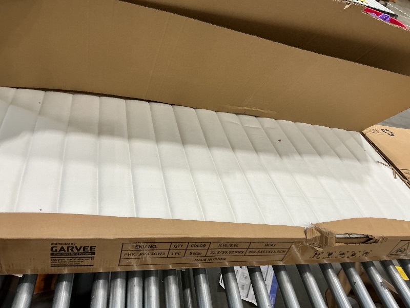 Photo 1 of **Partial Set - Headboard ONLY**
IDEALHOUSE King Bed Frame with Adjustable Headboard, Velvet Upholstered Platform King Size Bed Frame, Vertical Channel Tufted, Strong Wooden Slats, No Box Spring Needed, Easy Assembly, Beige