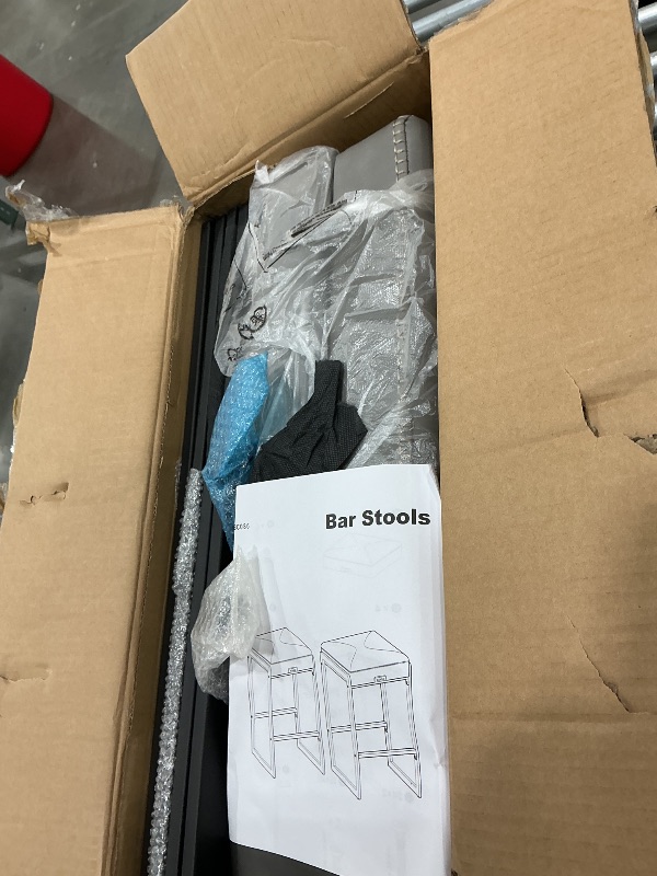 Photo 1 of *MISSING PARTS UNKNOWN*
VASAGLE EKHO Collection - Bar Stools Set of 4, Counter Height Bar Stools, Synthetic Leather with Stitching, Mid-Century Modern Counter Stools, 26-Inch Tall, Kichen Home Bar Dining Room, Dove Gray