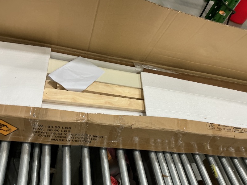 Photo 1 of ***FINAL SALE/NO RETURN, VIEW NOTES*** Bellemave Full Size Floor Bed with Slats and Safety Guardrail, Beige