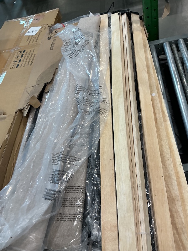 Photo 1 of **parts only** Novilla Full Size Bed Frame with Adjustable Headboard Platform Full Bed Frame with Linen Fabric Upholstered Headboard, No Box Spring Needed, Noise-Free, Wooden Slats Support, Easy Assembly, Beige