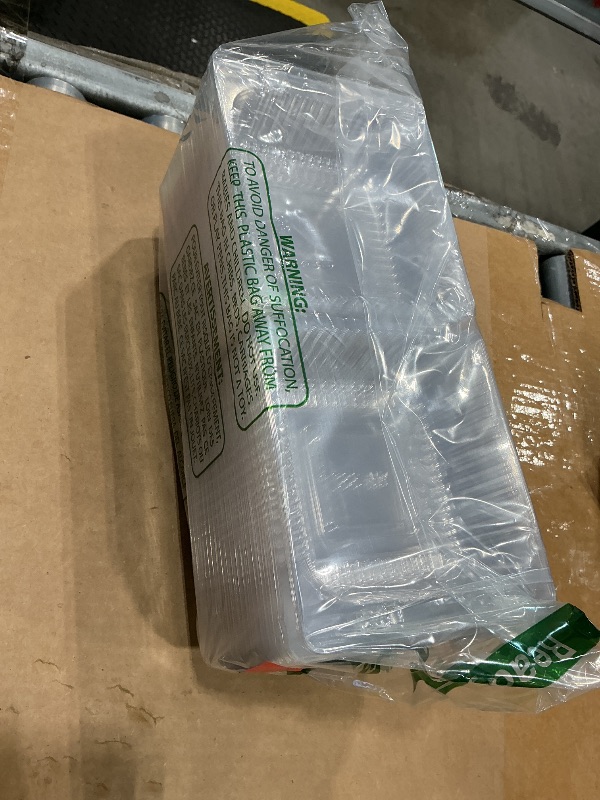 Photo 1 of 100 Pack 5 x 5 inch Clear Plastic Disposable Clamshell Container,Hinged Take Out Clamshell Dessert Container with Lid Takeout Tray Disposable Food Clamshell Containers for Dessert,Cakes,Sandwiches