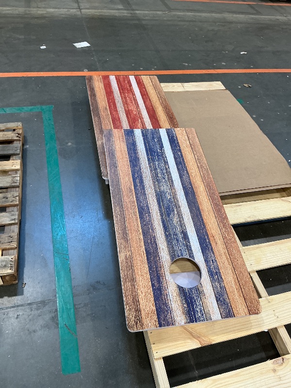 Photo 1 of ***BOARDS ONLY, SELLING FOR PARTS, FINAL SALE***GoSports 4 x 2 ft Resort Collection All Weather Cornhole Board Set - Regulation Size - Rustic***BOARDS ONLY, SELLING FOR PARTS, FINAL SALE***