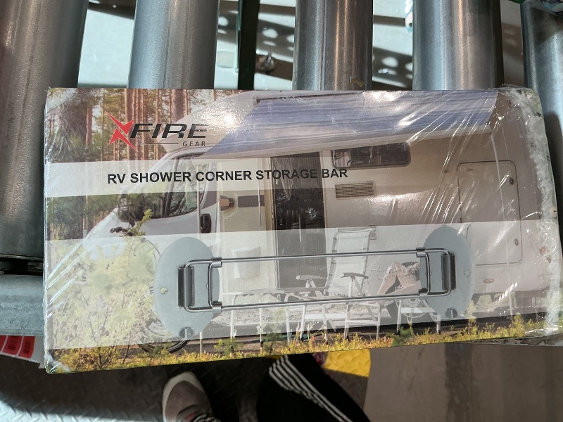 Photo 1 of ?2025 New?Adjustable 7.8-13.5 inch Rv Shower Corner Storage Bar, Stainless Steel Rv Shower Caddy for Corner Shelves in Camper, RV Bathroom Organization Must Have Accessories (2 Pack)