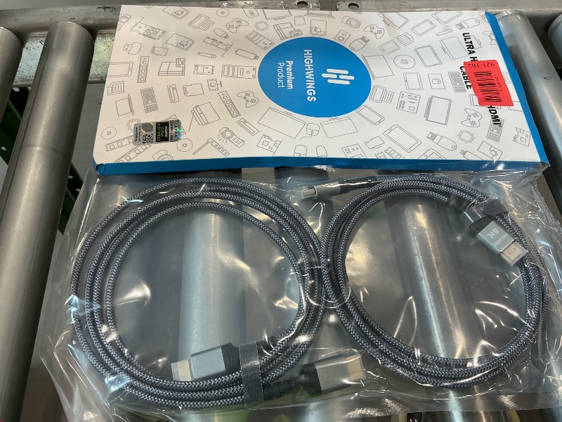 Photo 1 of 10K 8K HDMI 2.1 Cable 2-Pack 6.6FT, Highwings Certified 48Gbps Ultra High Speed Slim HDMI Cord,Support 4K@120Hz 8K@60Hz, HDCP 2.2&2.3, Dynamic HDR,eARC,DTS:X, Compatible with Roku TV/HDTV/PS5/Blu-ray