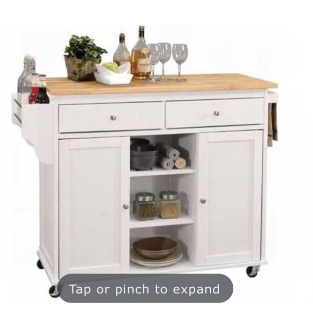 Photo 1 of Acme Furniture Wood Natural White Bar Cart