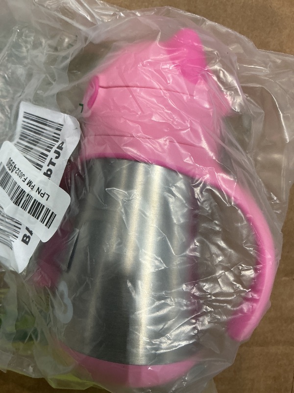 Photo 1 of **MINOR DAMAGED - See clerk notes**
Munchkin Cool Cat Sippy Cup for Toddlers, Stainless Steel Straw Cup, 8 Ounce, Pink