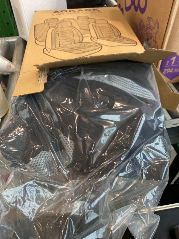 Photo 1 of ***MISSING PIECE*** AOKAOK 3D Air-Mesh Car Seat Covers Full Set, Breathable and Split Bench Compatible Seat Covers for Cars, Universal Car Interior Covers for Most Cars Sedan Truck SUV(Black/Gray)