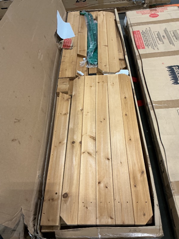 Photo 1 of Backyard Discovery Endeavor II Cedar Wood Swing Set with Wave Slide, Play Deck, Double Rock Wall, Picnic Table, Climbing Wall, Belt Swings, Web Swing, Toy Telescope, Step Ladder, Outdoor Playset