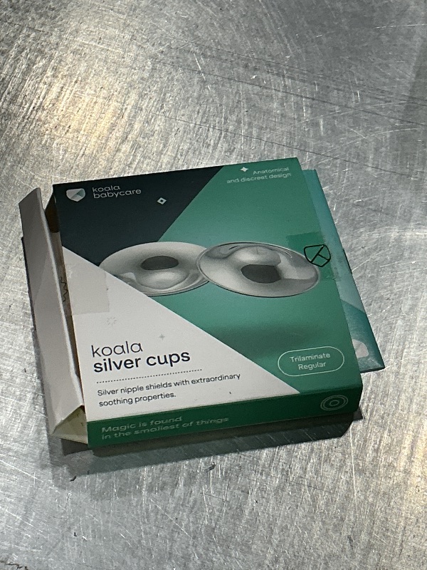 Photo 1 of ***MISSING PARTS*** Koala Babycare The Original Silver Nursing Cups - Nipple Shields for Breastfeeding Newborn - Breastfeeding Essentials - Protect and Soothe - Tri-Laminate Silver - Standard Size