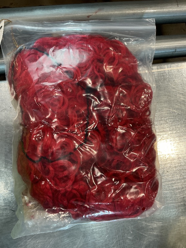 Photo 1 of Red Heart Queen Wig Costume Women and Crown Cosplay Girls Pre-styled Fluffy Short Curly Halloween Anime Cosplay Party Wigs with Cap One Size