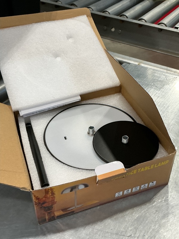 Photo 1 of ***MISSING CHARGER*** Portable LED Mushroom Table Lamp, Cordless Touch Desk Light with 5200mAh Rechargeable Battery, Stepless Dimming Small Lamp with 3 Color and Brightness Control for Bedroom/Patio/Bar/Coffee shop (Black)