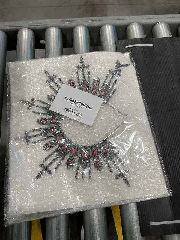 Photo 1 of **MINOR DAMAGE**
COSUCOS Demon Sword Halo Crown - Zip Tie Spiked Mary Goddess Headband Fantasy Renfaire Virgin Mary Headpiece for Halloween (Red)