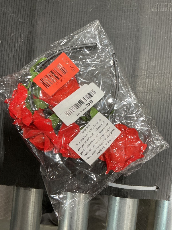 Photo 1 of **MINOR DAMAGED**
SuPoo Red Flower Headbands for Women Wedding Rose Mexican Flower Crown Floral Headpiece Halloween Fairy Crown Day of The Dead Flower Wreath for Renaissance Festival Maternity