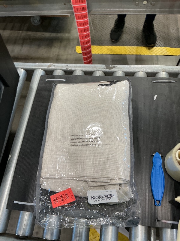 Photo 1 of 100% Blackout Shield Linen Blackout Curtains for Bedroom 96 Inches Long, Back Tab/Rod Pocket Living Room Drapes, Thermal Insulated Blackout Curtains 2 Panels Set, 50" W x 96" L,Cream