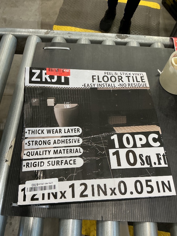Photo 1 of 10-Pack Peel and Stick Floor Tiles Vinyl Floor 12 x 12 inch Self Adhesive Waterproof Flooring Planks DIY for Bathroom, Kitchen, Living Room, RV, Cover 10 Sq. Ft, Polish Ivory Beige Marble