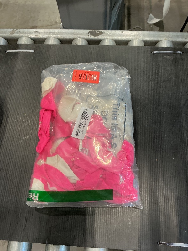 Photo 1 of 100 Pieces Breast Cancer Awareness Balloons 12 Inch Ribbon Latex Balloons Round Party Balloons Party Supplies for Party Decoration or Arch Decor (Pink, White)