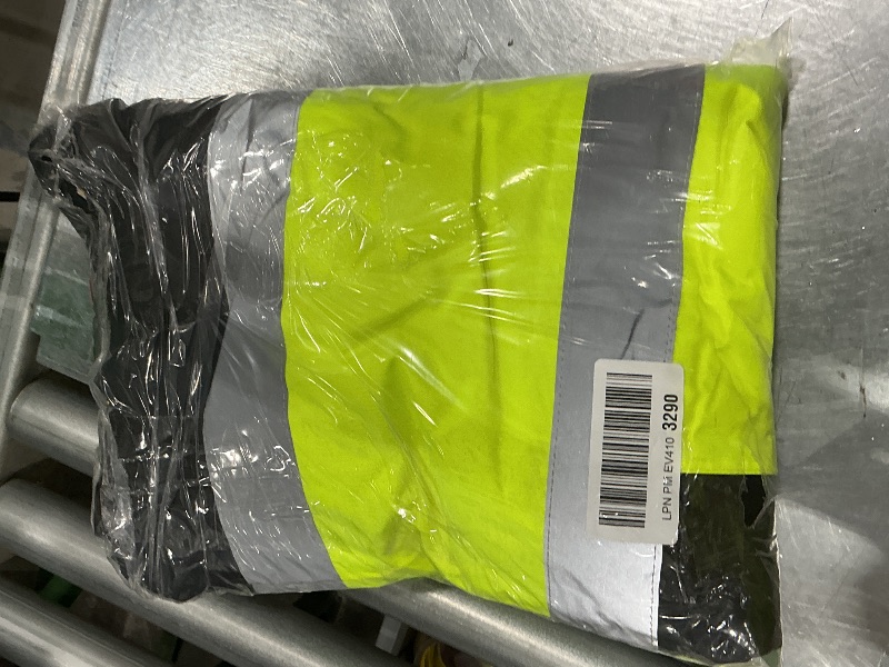 Photo 1 of WORK IDEA High Visibility Reflective Jackets for Men Hi Vis Weatherproof 4- in-1 Convertible Rain Coat/Thermal Vest,Yellow,S