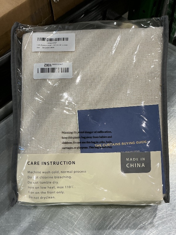 Photo 1 of 100% Blackout Shield Linen Blackout Curtains for Bedroom 96 Inches Long, Back Tab/Rod Pocket Living Room Drapes, Thermal Insulated Blackout Curtains 2 Panels Set, 50" W x 96" L,Cream