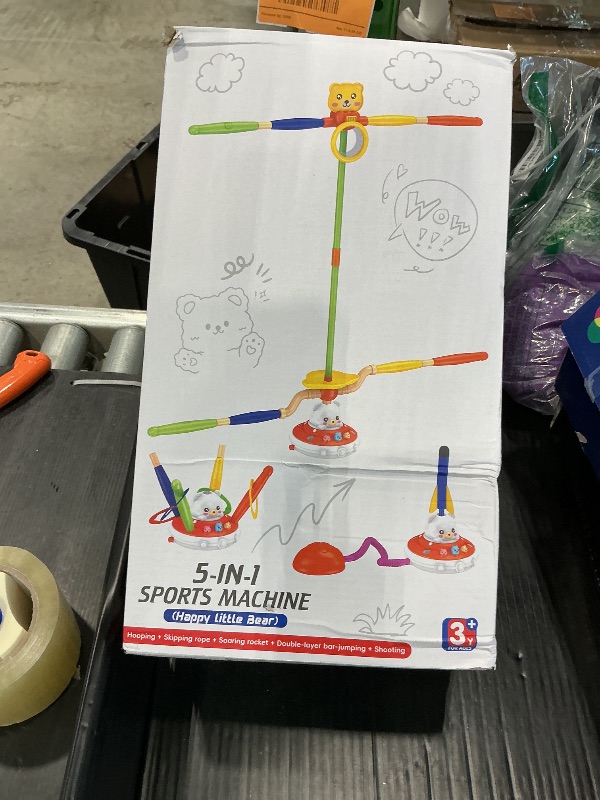 Photo 1 of *Missing Parts*
Hitish Sports Outdoors Play Set Toys - 5 in 1 Musical Jump Ring Toss Game Stomping Launch Rocket Launcher Basketball Throw for Kids - Indoor Outside Obstacle Avoidance Gifts for Toddlers Ages 4-8 8-13