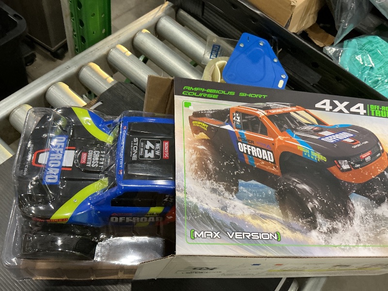 Photo 1 of 1/12 Big Amphibious Remote Control Car?Monster Truck Pool Toy w/ Waterproof Remote, 4WD, 2.4G, 2 Modular Batteries (60+Mins), Off Road All Terrains RC Car, Christmas Gifts 2025 for Kids-Blue