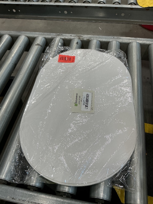 Photo 1 of 16 Inch Table Placemats, 6 Oval Vinyl Placemats - Embossed, Stain-Resistant, White Vinyl Placemats For Tables, Leather-Like Feel, Protects Surfaces - Restaurantware