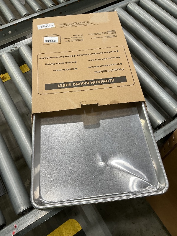 Photo 1 of ***SEE CLERK COMMENTS*** Commercial Quality Baking Sheet Pan Set, Natural Aluminum Cookie Sheet, Umite Chef Warp Resistant Baker's Half Sheet Pan, Large Thick Cookie Tray Pans for Baking, Roasting(2 Pack, 18X13In)