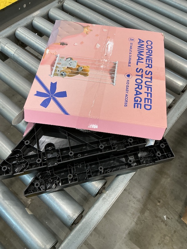 Photo 1 of ***SEE CLERK COMMENTS*** Stuffed Animal Storage Shelf Organizer(Patented) - Corner Stuffed Animal Holder Length Adjustable - Wall Plush Storage for Nursery Playroom Bedroom Kids Room (Black+Light, Standard)