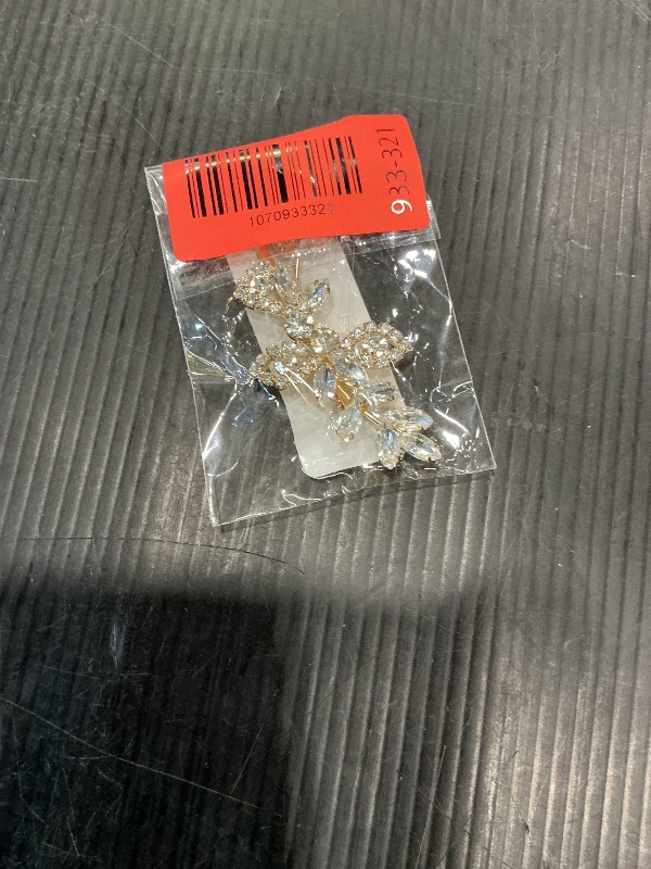 Photo 1 of ***SEE CLERK COMMENTS*** BOYIVI 2 Pieces Wedding Hair Pins Rhinestone Bridal Hair Clips Leaf Hairpin Bridal Crystal Hair Clip Gold Jewelry Barrette for Brides Bridesmaids Flower Girls