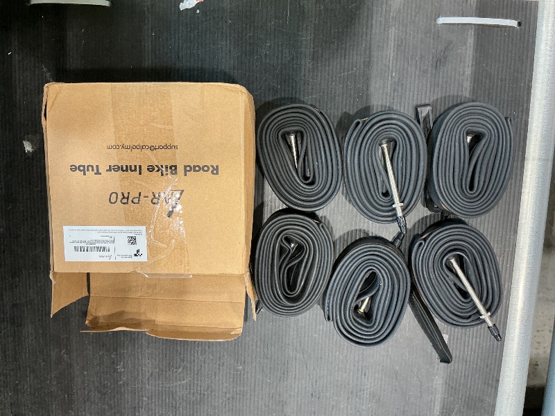 Photo 1 of (6-Pack) AR-PRO 28" 700x20-25c Replacement Road Bike Inner Tubes with 80mm Presta Valves and Free 2 Tire Levers - Bike Tubes for 700x20c, 700x23c, and 700x25c Road Bike Tires