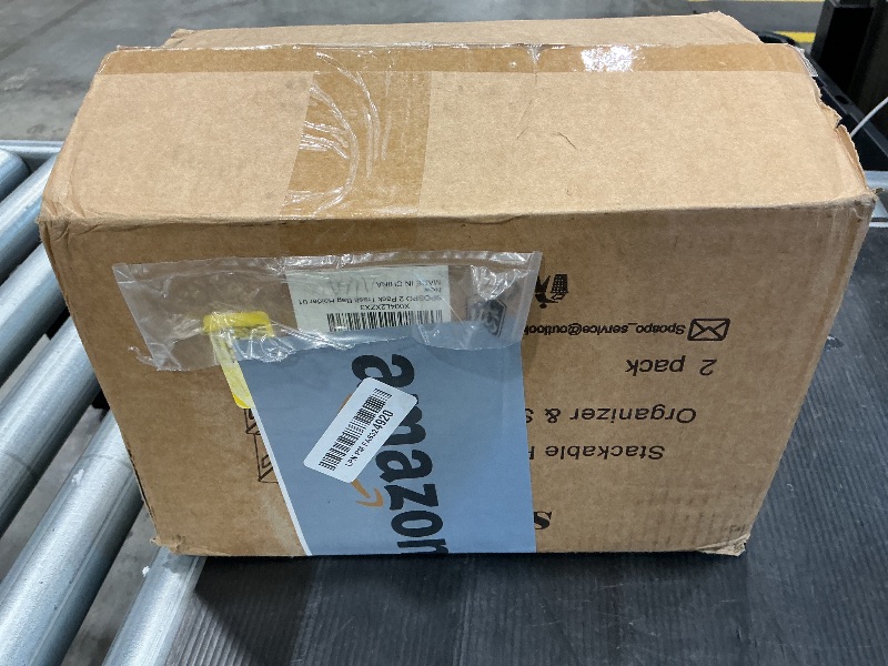 Photo 1 of **MINOR DAMAGE**
spospo 2 Pack Trash Bag Holder with Bamboo Lid, Stackable Trashbag Dispenser, Extra Large Garbage Bag Holder for Kitchen Laundry Room Under Sink Organization and Storage