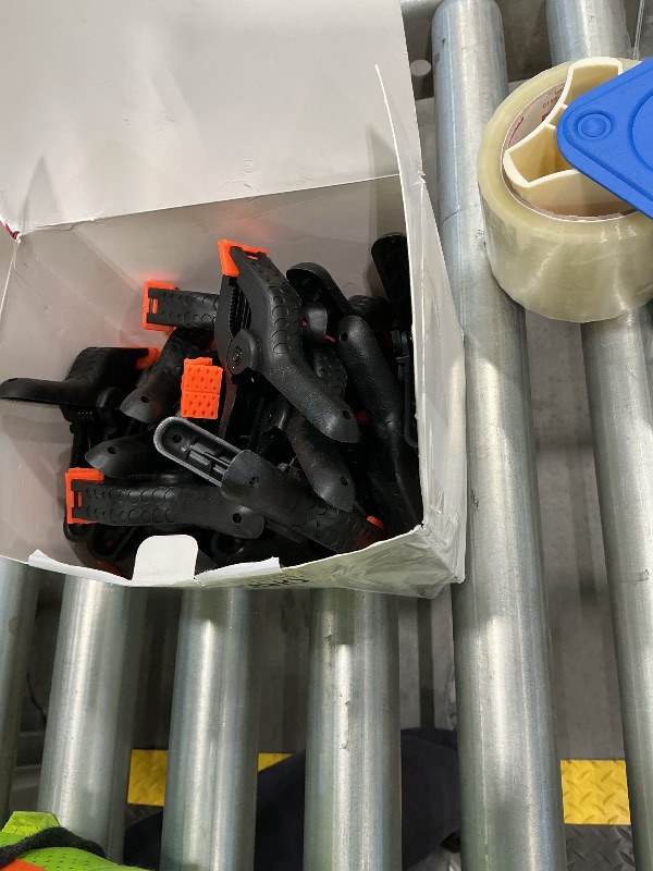 Photo 1 of 20 Pack 4.5 inch Plastic Spring Clamps, Black Heavy Duty Clips, Backdrop Clips, Woodworking Clamps, Plastic Clamps for Crafts, Backdrop Stand, Woodworking, Photography