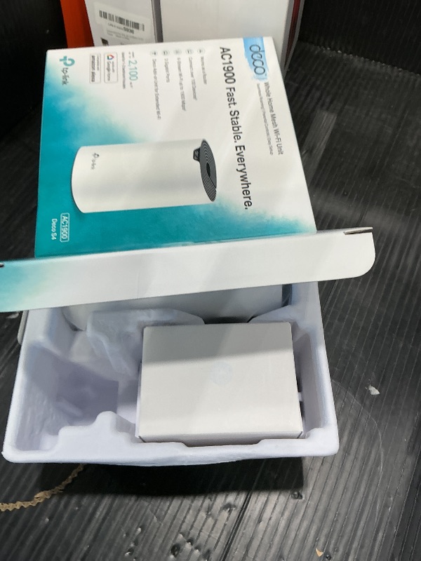 Photo 1 of *Untested*
TP-Link Deco S4 Whole Home Mesh WiFi System - Up to 2,000 Sq.ft. Coverage, AC1900 WiFi Router/Extender Replacement, Gigabit Ports, Deco S4(1-Pack)
