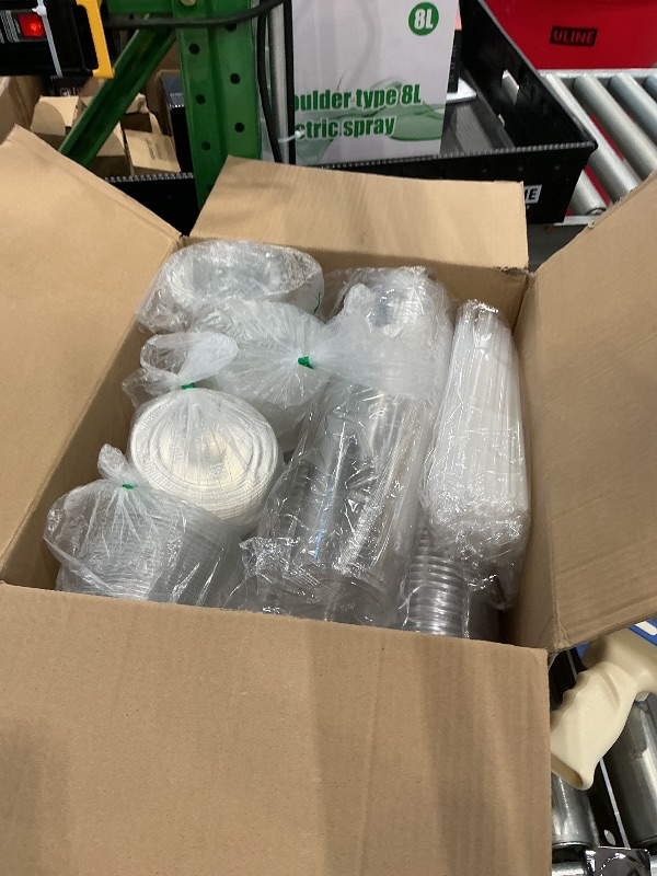 Photo 1 of [100 SETS] 32 oz Cups with lids, Plastic cups with lids and straws, iced coffee cup, suitable for takeout iced coffee cold drinks, smoothies, juices, parfaits, Frappuccinos, and milkshakes.