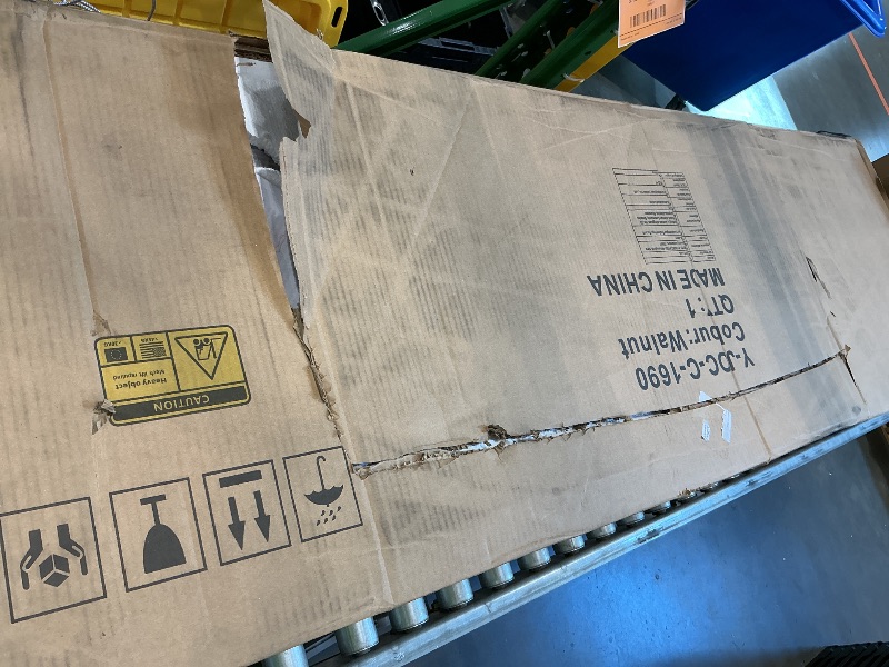 Photo 1 of 71" Arched Display Cabinet, Brown Bookcase with Clear Acrylic Doors, Kitchen Storage with 3 Adjustable Shelves, Farmhouse Hutch Dollar with 2 Drawers Cabinet for Living Room, Dining Room, Bathroom