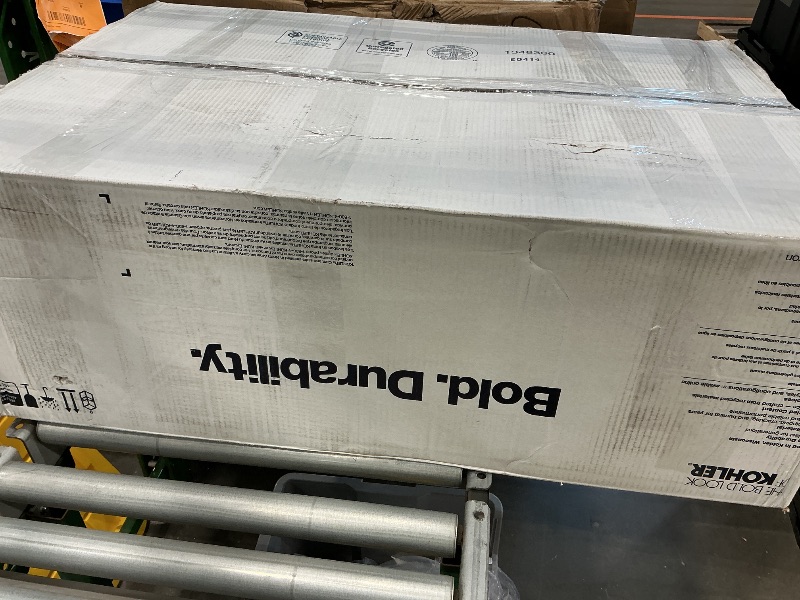 Photo 1 of ***MINOR DAMAGE*** ***READ CLERK NOTES*** Kohler 24564-0 Riverby® 35-3/4" undermount single-bowl farmhouse workstation kitchen sink, White/gray