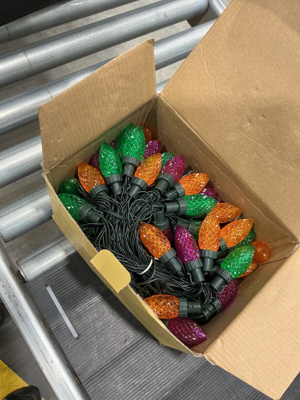 Photo 1 of 2-Pack C9 Halloween String Lights Plug in, 66 FT 100 LED Halloween Lights Connectable with 8 Modes & Timer, Waterproof Fairy Twinkle Light Indoor Outdoor for Tree Yard Decor (Orange Purple and Green)