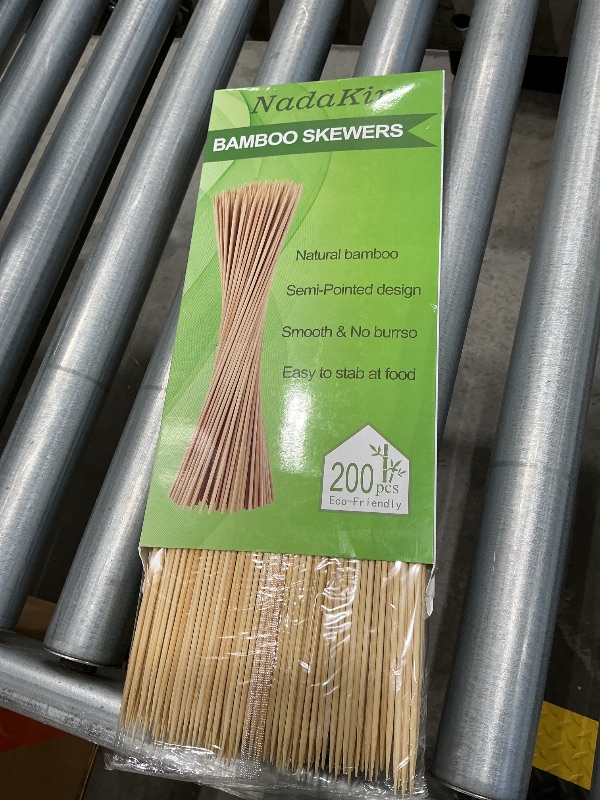 Photo 1 of 200 PCS Bamboo Skewers, 12 Inch Wooden Skewer for Appetizers, Fruit, Kebabs, Grilling Barbecue, Mini Burger, Sausage, Cocktail Picks for Drinks, Long Toothpicks, Food Sticks Natural, Kitchen Gadget