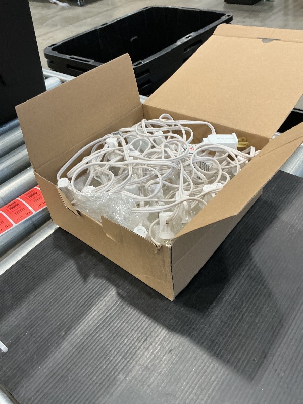 Photo 1 of Abeja 25FT Outdoor White String Lights, G40 Globe Patio Lights with 27 Clear G40 Bulbs, Waterproof Hanging Outdoor Light for Backyard Porch Balcony Party Decor - White Wire