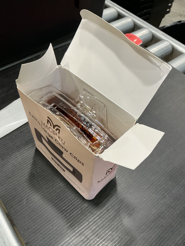 Photo 1 of 4 Pack Extra Large Hair Claw for Women, 5'' Strong Hold Bright Clamps for Thick and Long Hair, 90's Non-slip Square Jaw Clips for Curly Hair,